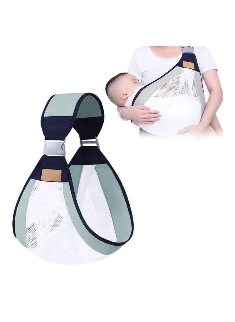 Baby Carriers, Ergonomic Baby Strap one Shoulder Labor-Saving Polyester Baby Half Wrapped Sling, Adjustable 3D Mesh Baby Carrier