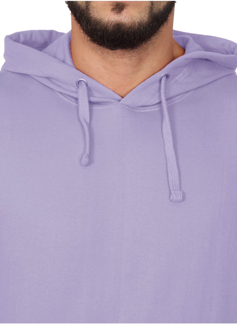 Unisex Regular Fit Full Sleeves Solid Hoodie Sweatshirt (Lavender)