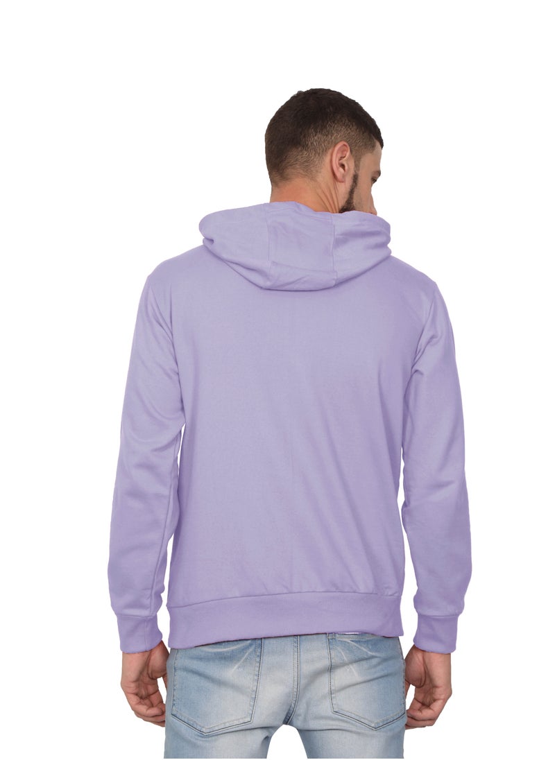 Unisex Regular Fit Full Sleeves Solid Hoodie Sweatshirt (Lavender)