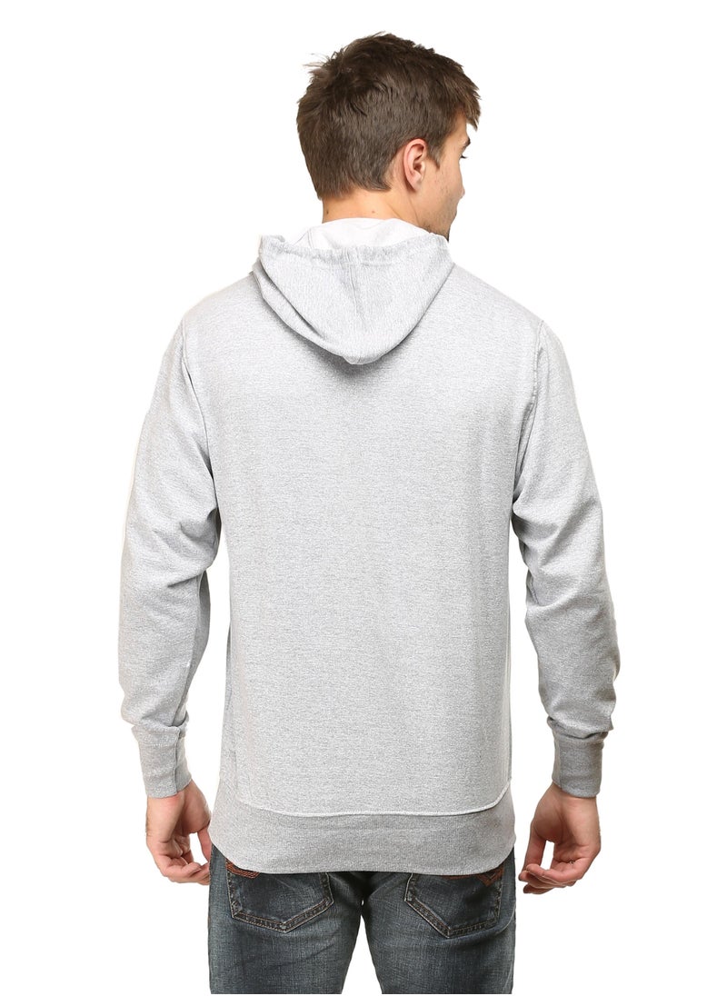 Unisex Regular Fit Full Sleeves Solid Hoodie Sweatshirt (Grey)