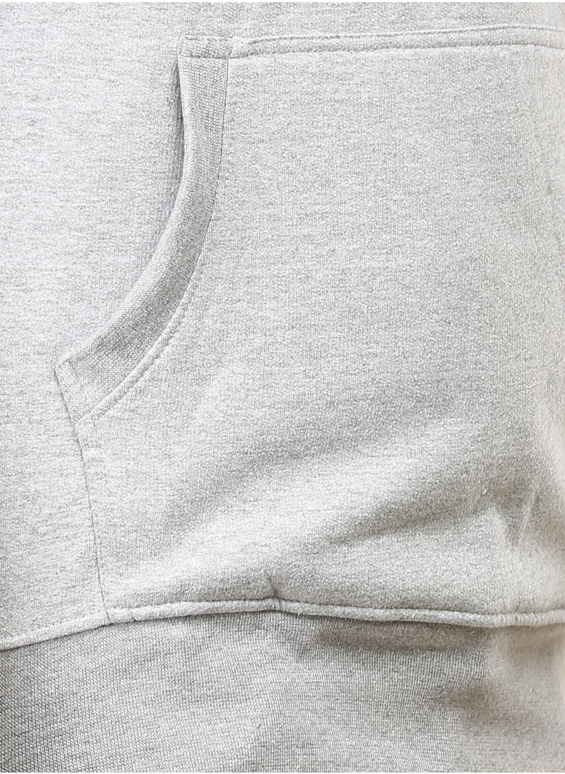 Unisex Regular Fit Full Sleeves Solid Hoodie Sweatshirt (Grey)