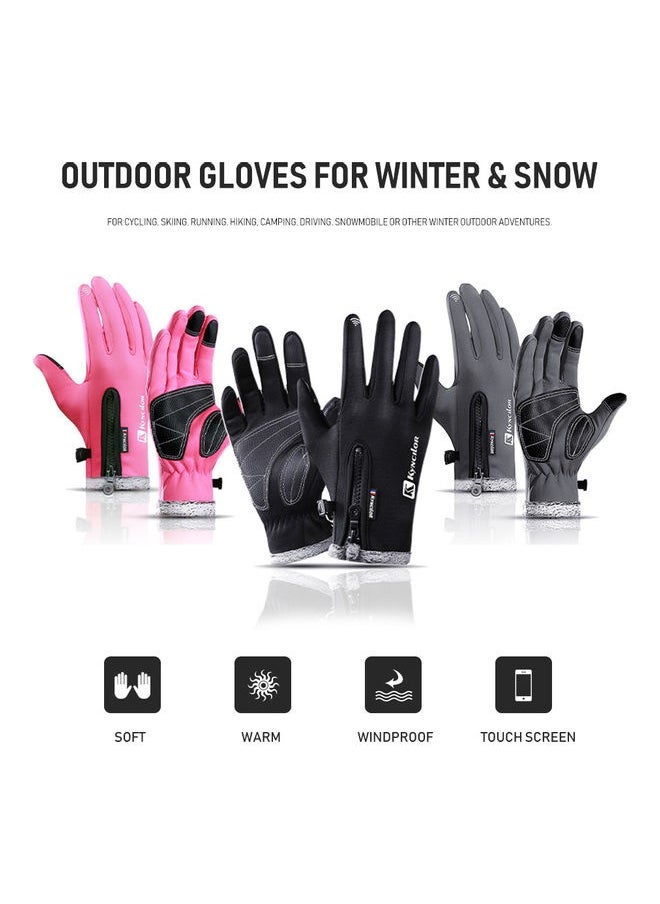 Winter Warm Gloves Fleece Windproof Waterproof Touchscreen Sports Cycling Skiing Bicycle Outdoor Work Gloves 0.087kg