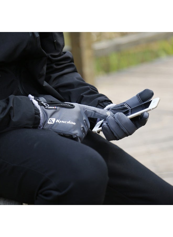 Winter Warm Gloves Fleece Windproof Waterproof Touchscreen Sports Cycling Skiing Bicycle Outdoor Work Gloves 0.087kg