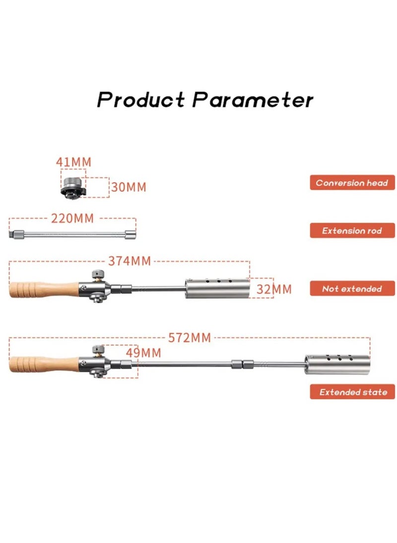 Heavy-Duty Outdoor Camping Flamethrower – MT-3955 Multipurpose Gas Torch with High-Power Spray Gun, Adjustable Stable Flame for Gardening, Roofing, Welding, BBQ & Household Use