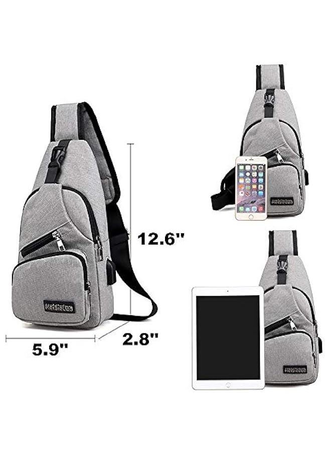 Travel Gym Bike Sling Bag Shoulder Backpack Daypack w/USB Charging Port