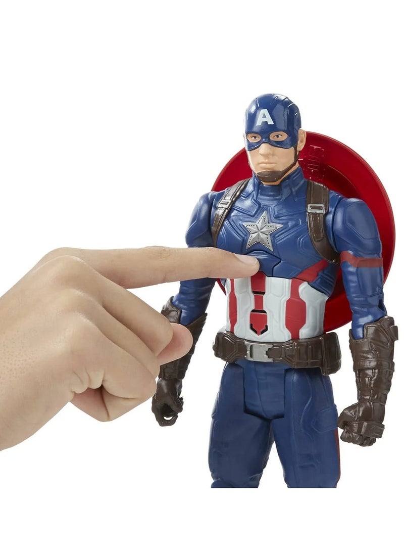 Marvel Titan Hero Series Collectible 12-Inch Captain America Action Figure, Toy for Ages 4 and Up