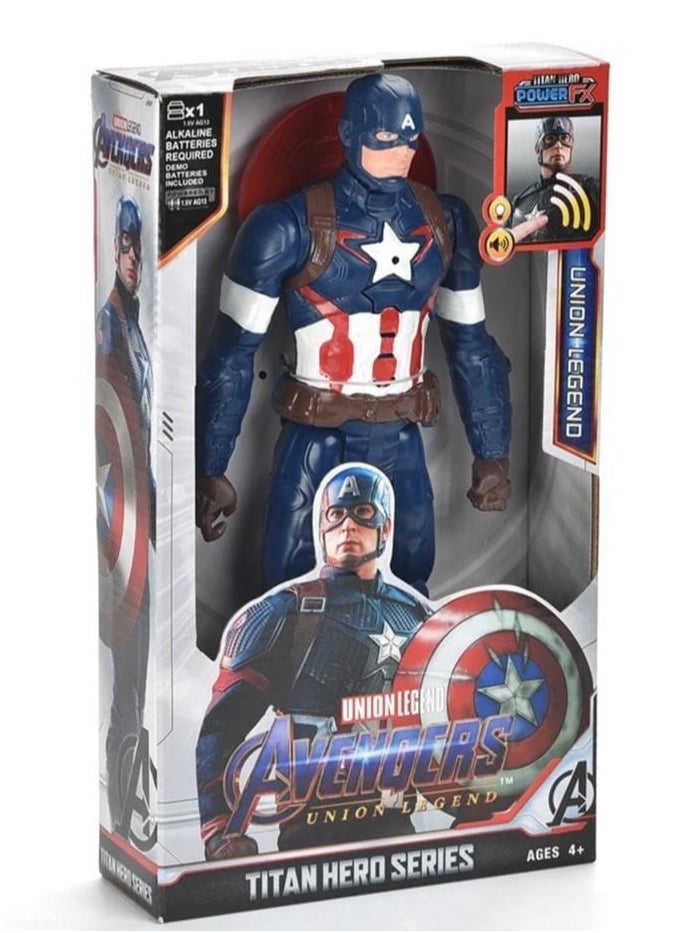 Marvel Titan Hero Series Collectible 12-Inch Captain America Action Figure, Toy for Ages 4 and Up