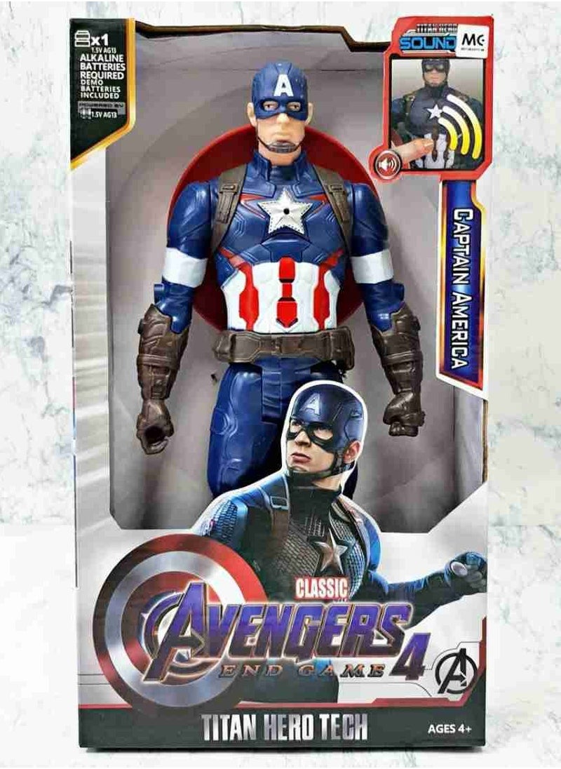 Marvel Titan Hero Series Collectible 12-Inch Captain America Action Figure, Toy for Ages 4 and Up