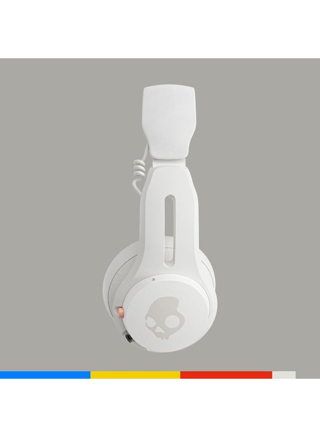 Icon ANC On-Ear Active Noise Cancelling Wireless Bluetooth Headphones, 60 Hr Battery, Microphone, Works with iPhone Android White Bone/Orange Glow