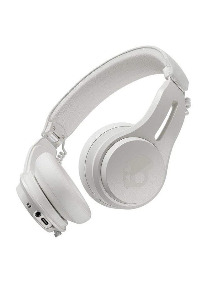 Icon ANC On-Ear Active Noise Cancelling Wireless Bluetooth Headphones, 60 Hr Battery, Microphone, Works with iPhone Android White Bone/Orange Glow