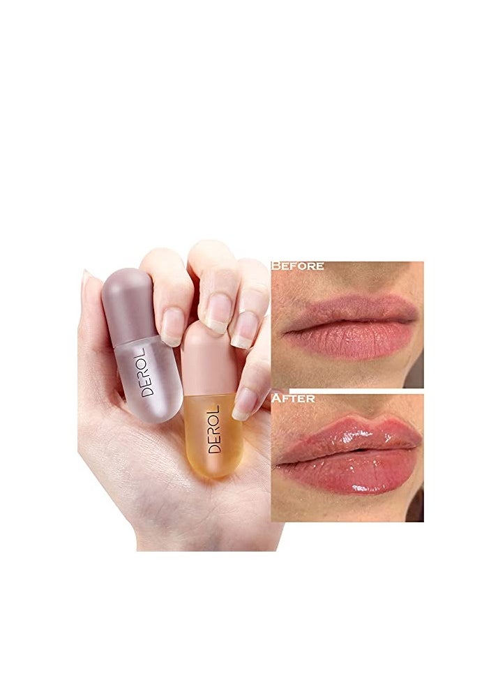 Lip Plumper,Derol Lip Plumper by NVYUE,Natural Lip Plumper and Lip Care Serum,Lip Enhancer for Fuller(2PCS)