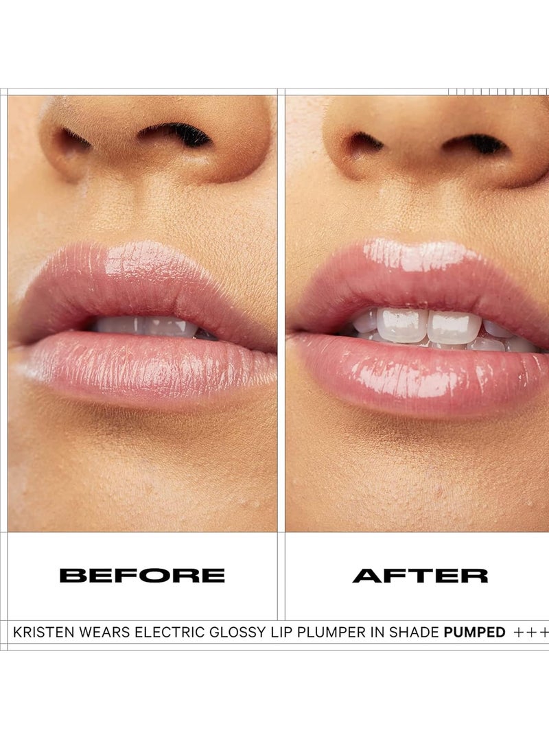 Milk Makeup Electric Glossy Lip Plumper, Pumped (Clear) - 0.3 fl oz - Hydrating Lip Plumper Gloss for Fuller, Smoother, Soft Lips - Vegan, Cruelty Free