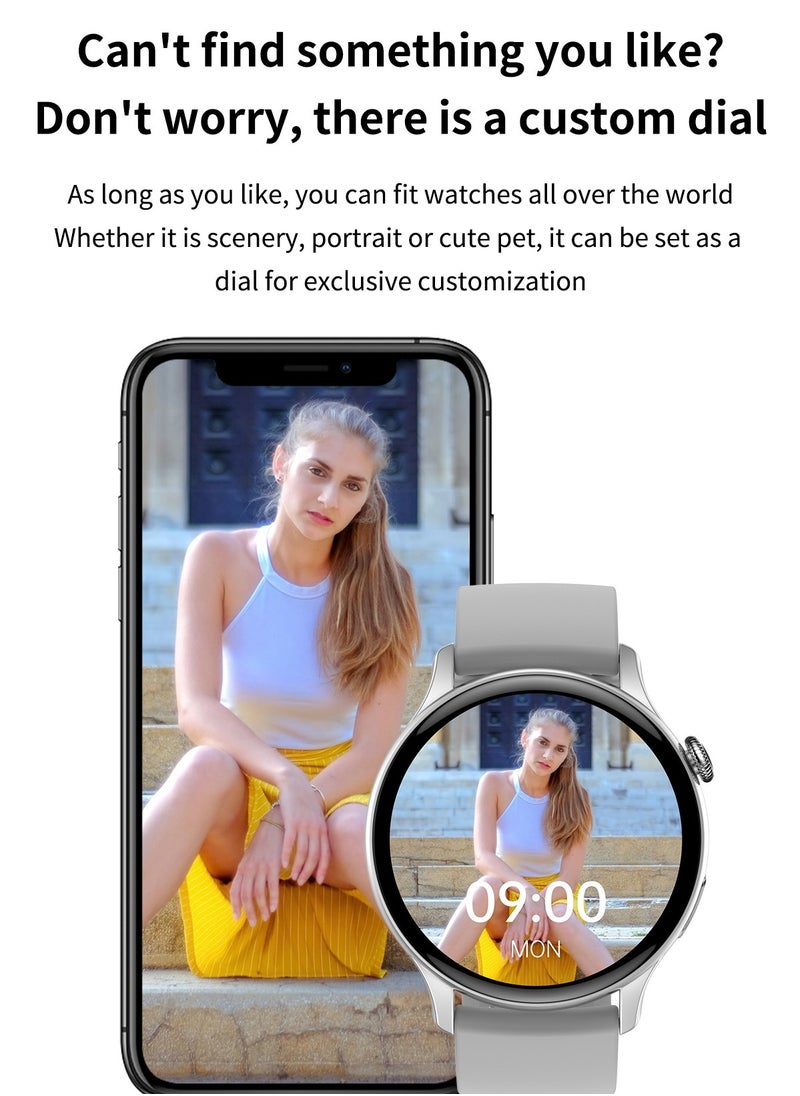 HK85 Smart Watch with Thin Body 1.43 Inch AMOLED 466*466 High Definition Color Screen Full Health Monitoring Smartwatch for Men and Women with Low Power Consumption