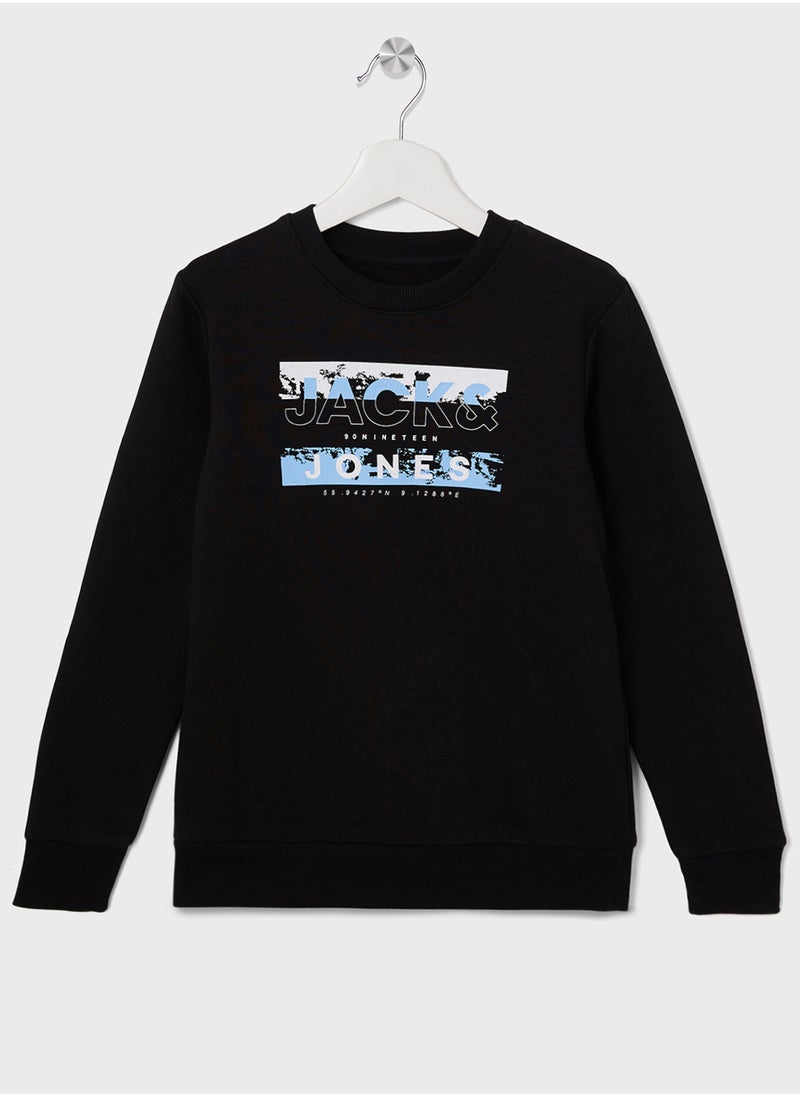 Kids Graphic Print Crew Neck Sweatshirt