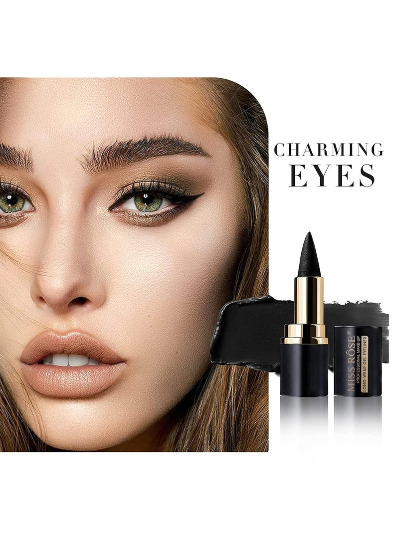 Gel Eyeliner,Cream Eyeliner Tool Smudge Proof Eyeliner Pencil,Matte Eye-liner Pencil Tattoo Eyeliner Pen, Eyeliner Gel Stick Makeup Eye-liners for Women Girls Black