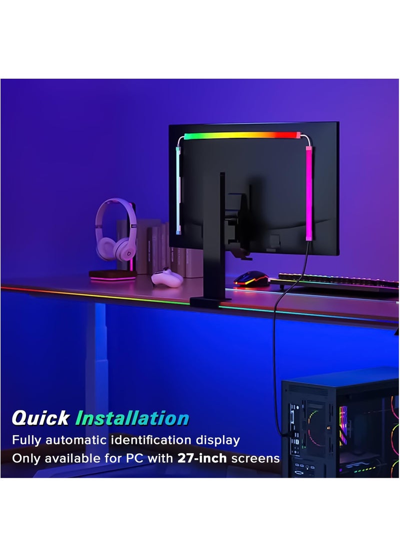 RGB Backlight for 27 Inches Computer Monitor, Yakiter LED Strip Light Sync with Screen Color & Music for Games Movies etc, Software Control, USB Powered