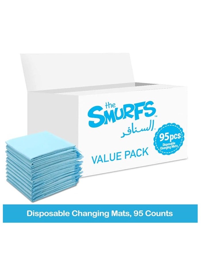 Disposable Changing Mats 95 Counts Soft Waterproof Mat Portable Leak Proof Changing Mat, New Mom Leak Proof Under pad, Mattress Table Protector Pad