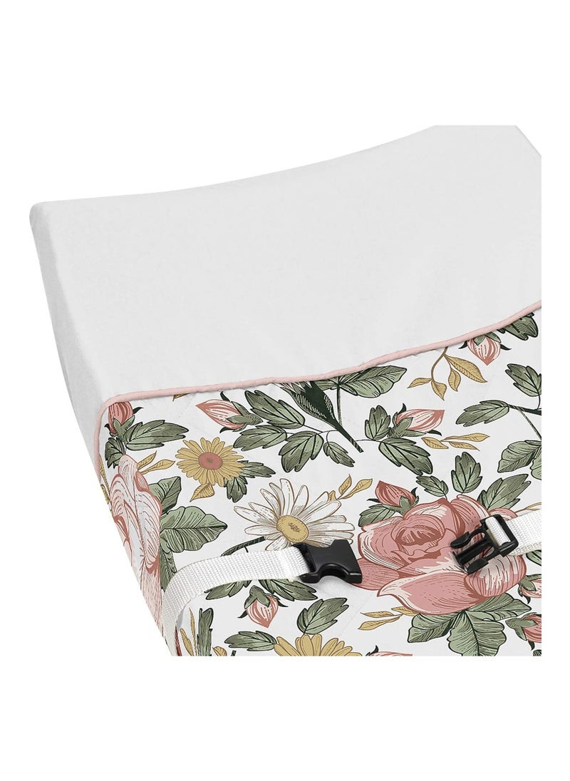 Vintage Floral Boho Girl Baby Nursery Changing Pad Cover Blush