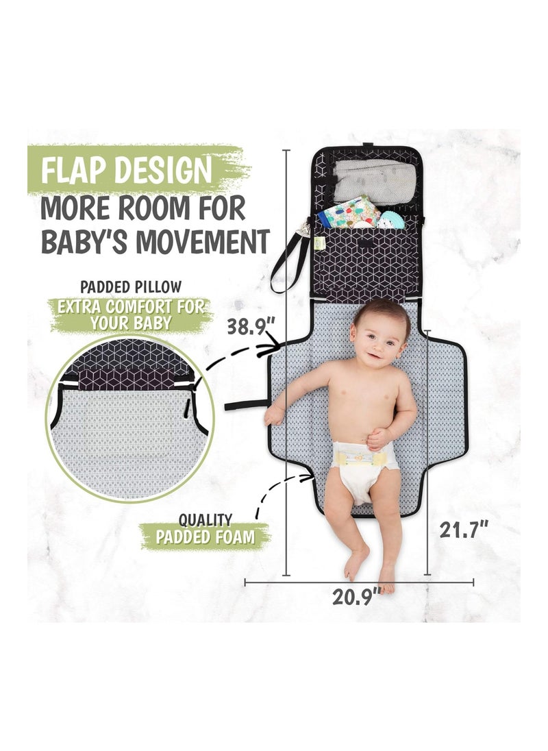 Portable Diaper Changing Pad -(Black Geo)