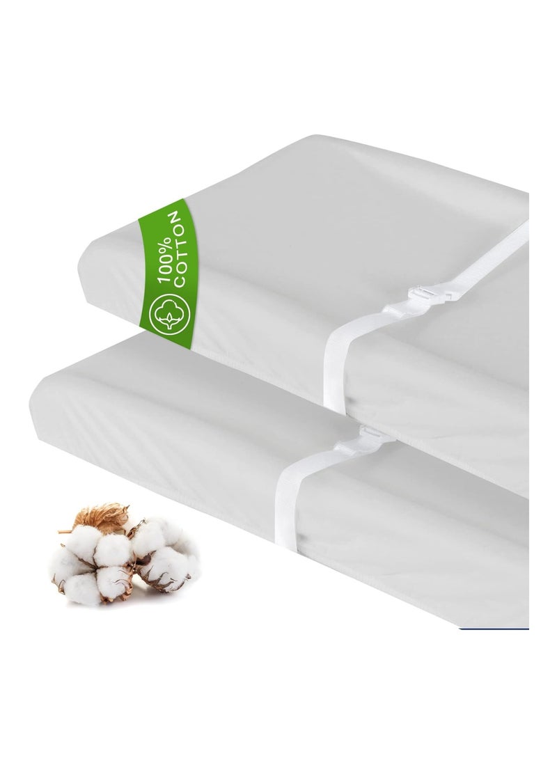 2 Pack Unisex Changing Table Pad Cover Cradle Sheet Soft And Breathable