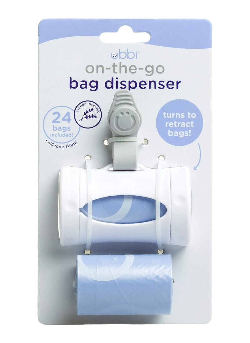 Retractable On The Go Bag Dispenser For Baby Travel Diaper Bag Accessory