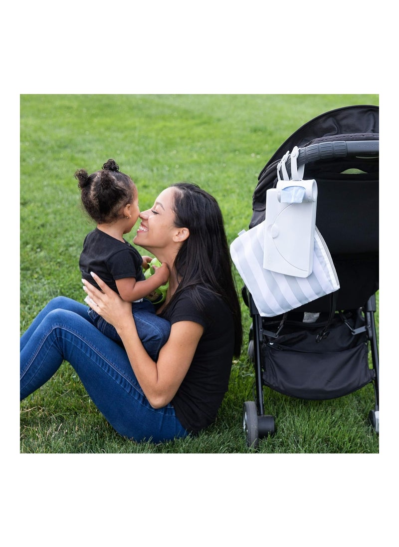 Retractable On The Go Bag Dispenser For Baby Travel Diaper Bag Accessory