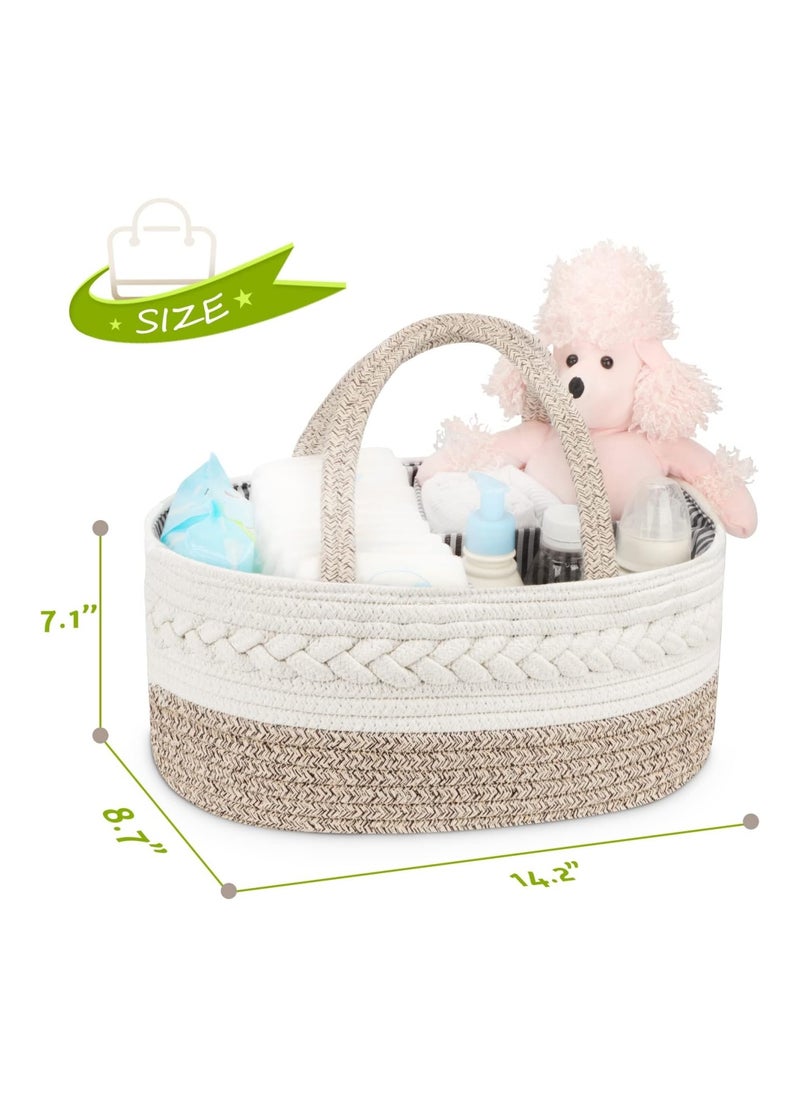 100% Cotton Rope Baby Basket Changing Table Diaper Storage Caddy Portable Diaper Caddy For Baby Stuff