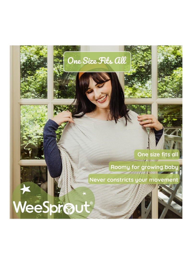 WeeSprout Nursing Cover for Breastfeeding, Soft & Breathable Nursing Poncho, Neck Insert for Hands-Free View, Machine Washable & Dryer Safe Feeding Cover Up
