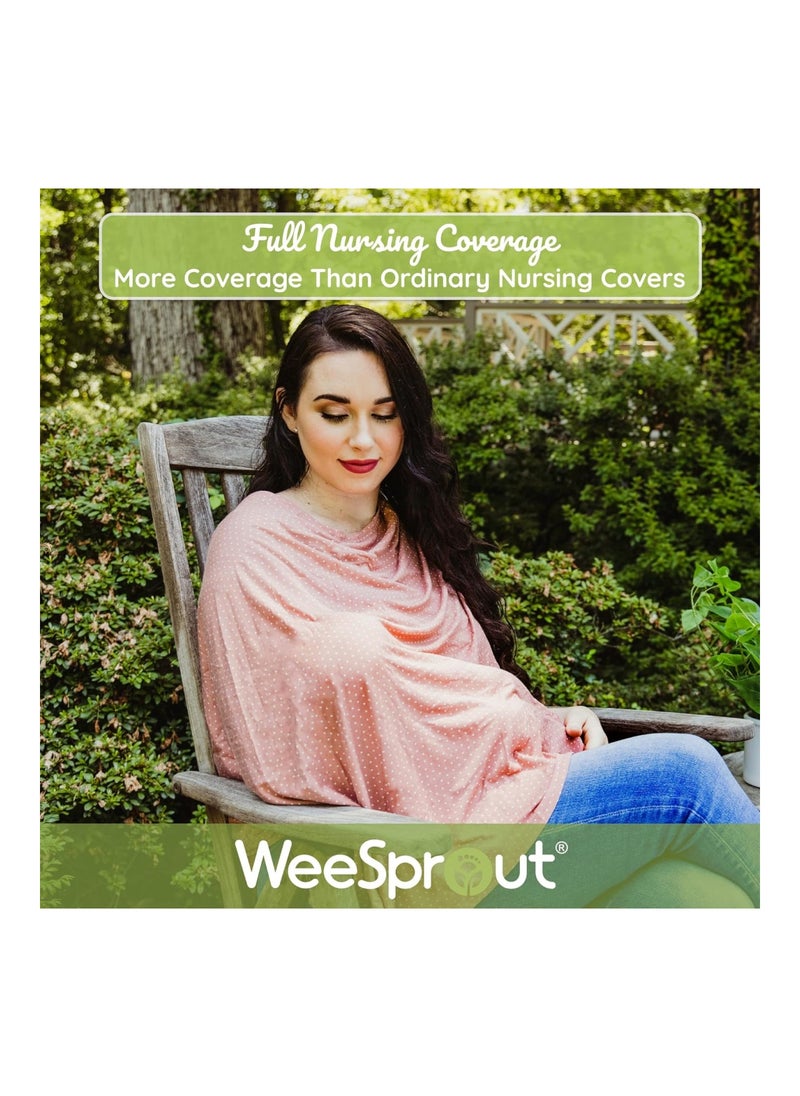 WeeSprout Nursing Cover for Breastfeeding, Soft & Breathable Nursing Poncho, Neck Insert for Hands-Free View, Machine Washable & Dryer Safe Feeding Cover Up