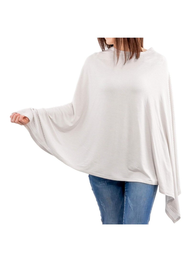 WeeSprout Nursing Cover for Breastfeeding, Soft & Breathable Nursing Poncho, Neck Insert for Hands-Free View, Machine Washable & Dryer Safe Feeding Cover Up