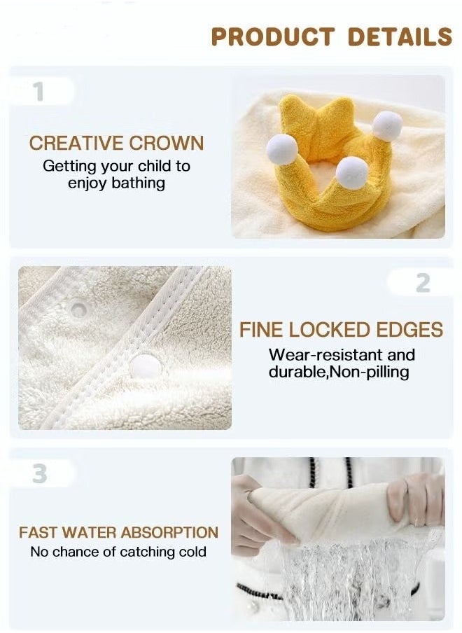 Baby Kids Hooded Bath Towel Fast Water Absorption Soft and Skin-friendly Baby Quilt 70*130cm±2cm