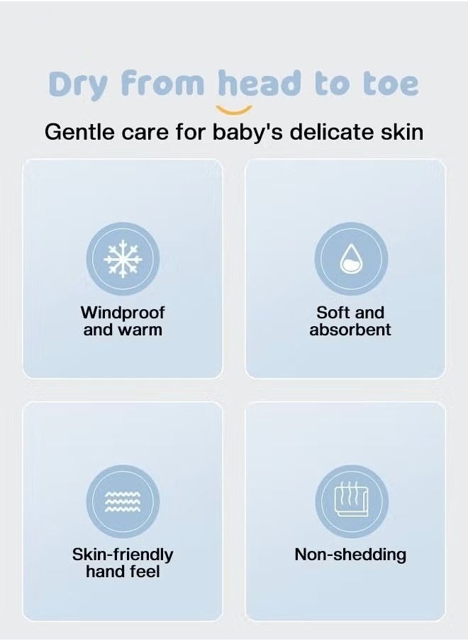 Baby Kids Hooded Bath Towel Fast Water Absorption Soft and Skin-friendly Baby Quilt 70*130cm±2cm