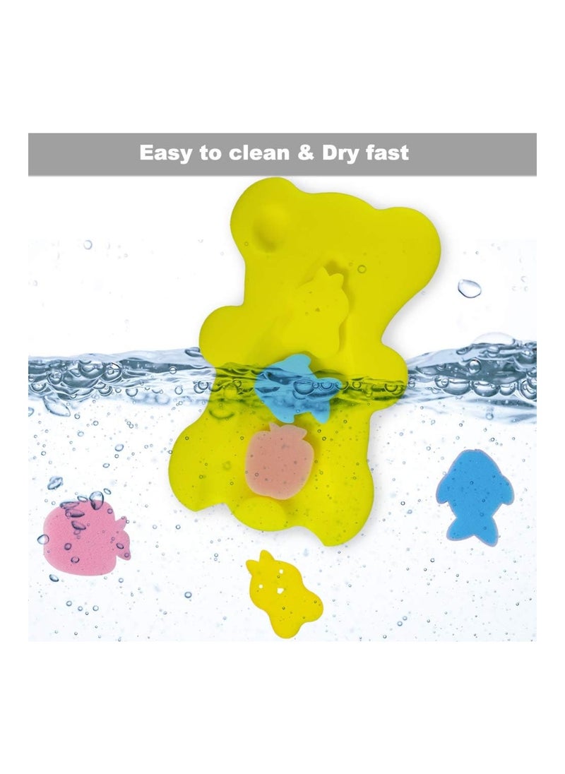 Soft Infant Bath Sponge Anti Bacterial And Skid Proof Baby Bath Mat Newborn Odour Free (Yellow)