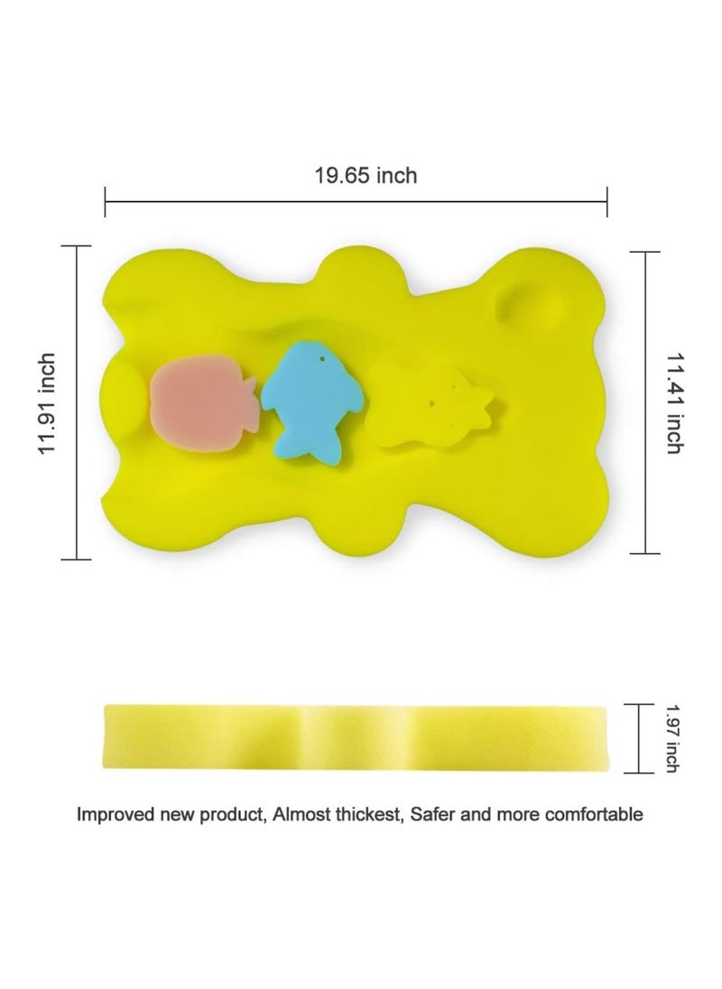 Soft Infant Bath Sponge Anti Bacterial And Skid Proof Baby Bath Mat Newborn Odour Free (Yellow)