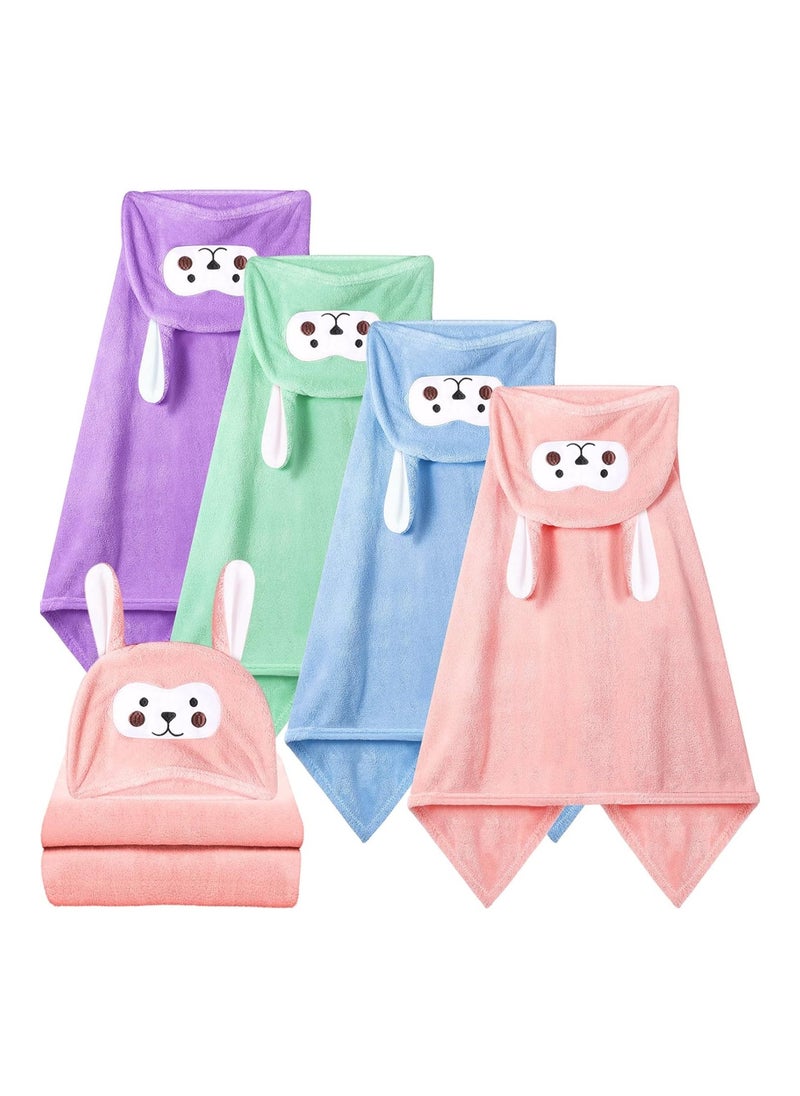 4 Pack Baby Bath Towel 28 X 55 Soft Hooded Towel Wrap Girls Highly Absorbent