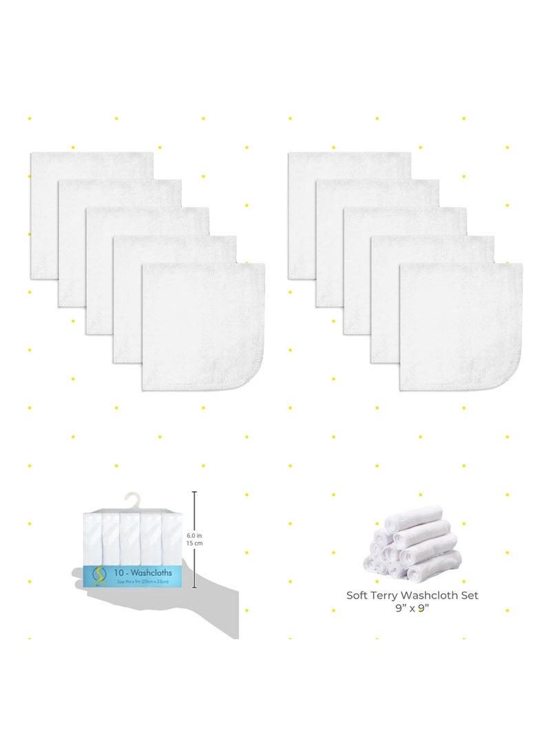 Pack Of 10 Washcloth, White