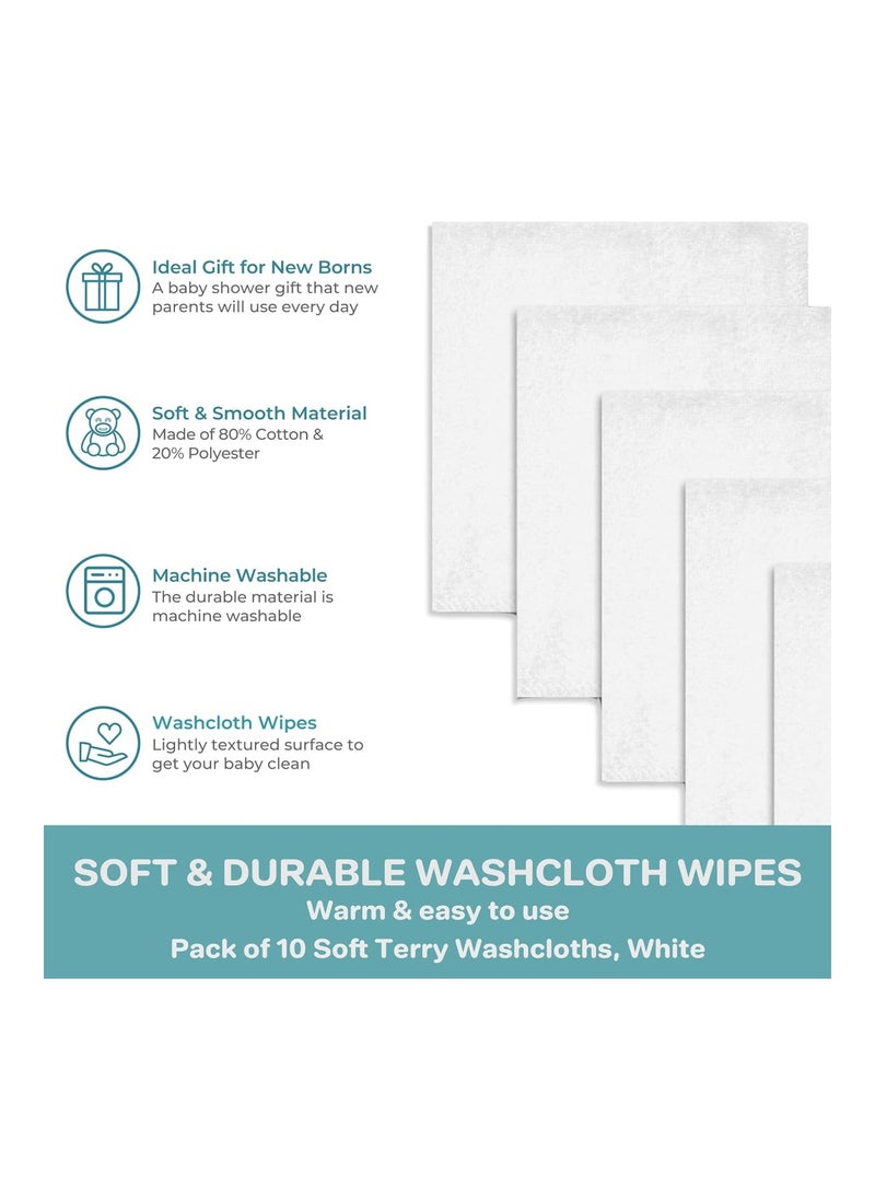 Pack Of 10 Washcloth, White