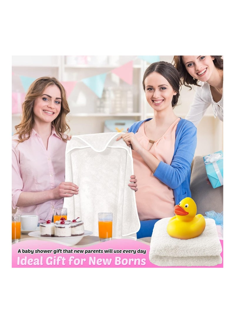 Pack Of 4 Baby Hooded Towels, 30 X 30 Inch, White, Pink