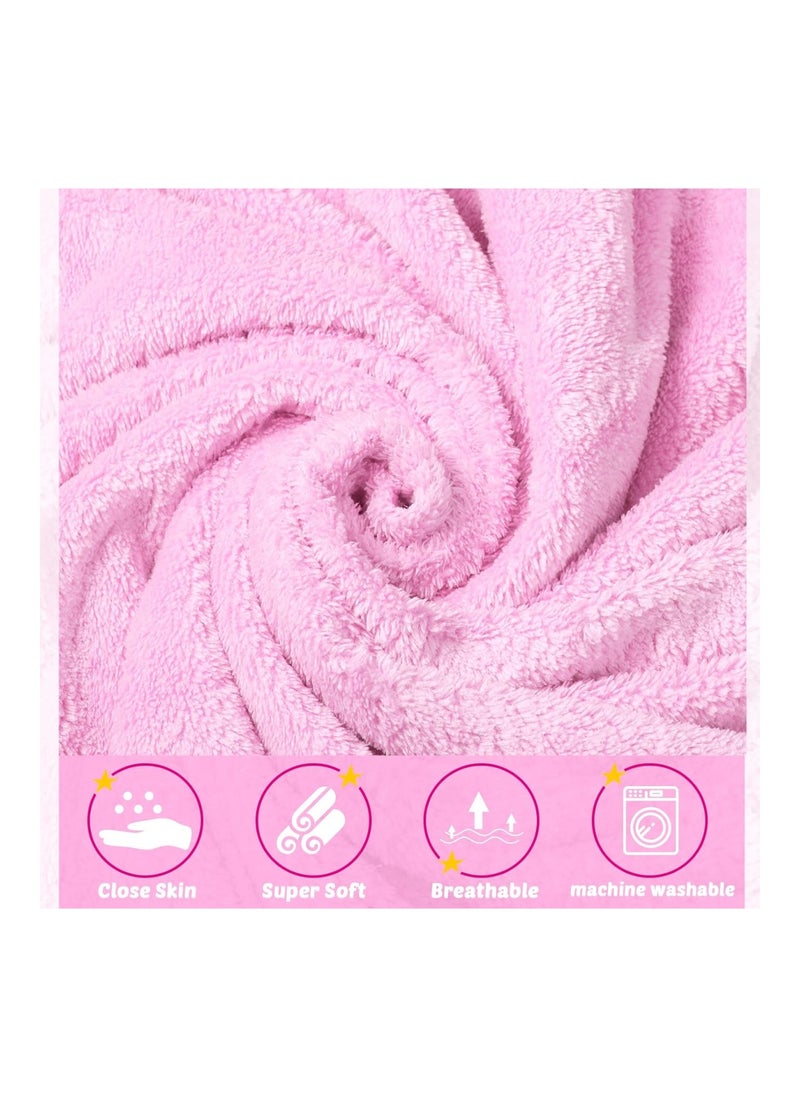 Pack Of 4 Baby Hooded Towels, 30 X 30 Inch, White, Pink