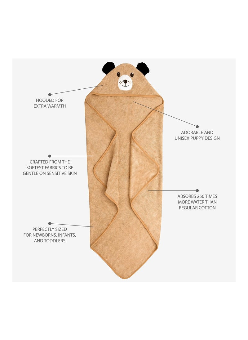 Bamboo Baby Towel With Unique Dog Design