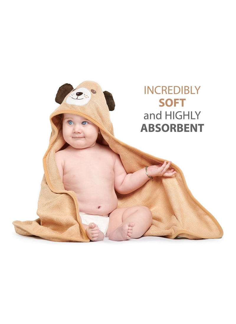 Bamboo Baby Towel With Unique Dog Design