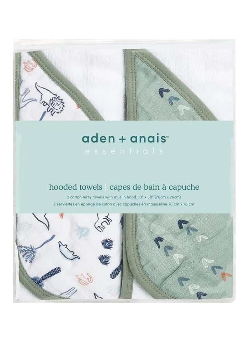 Essential Hooded Towel 100% Muslin Cotton - 2 Pack Dapper