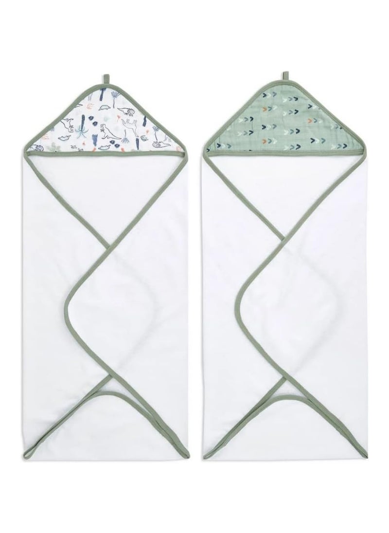 Essential Hooded Towel 100% Muslin Cotton - 2 Pack Dapper