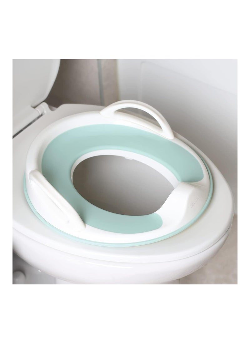 Potty Training Seat With Handles Fits Round And Oval Toilets Non Slip With Splash Guard Includes Free Storage Hook