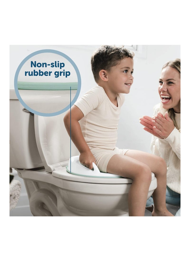 Potty Training Seat With Handles Fits Round And Oval Toilets Non Slip With Splash Guard Includes Free Storage Hook