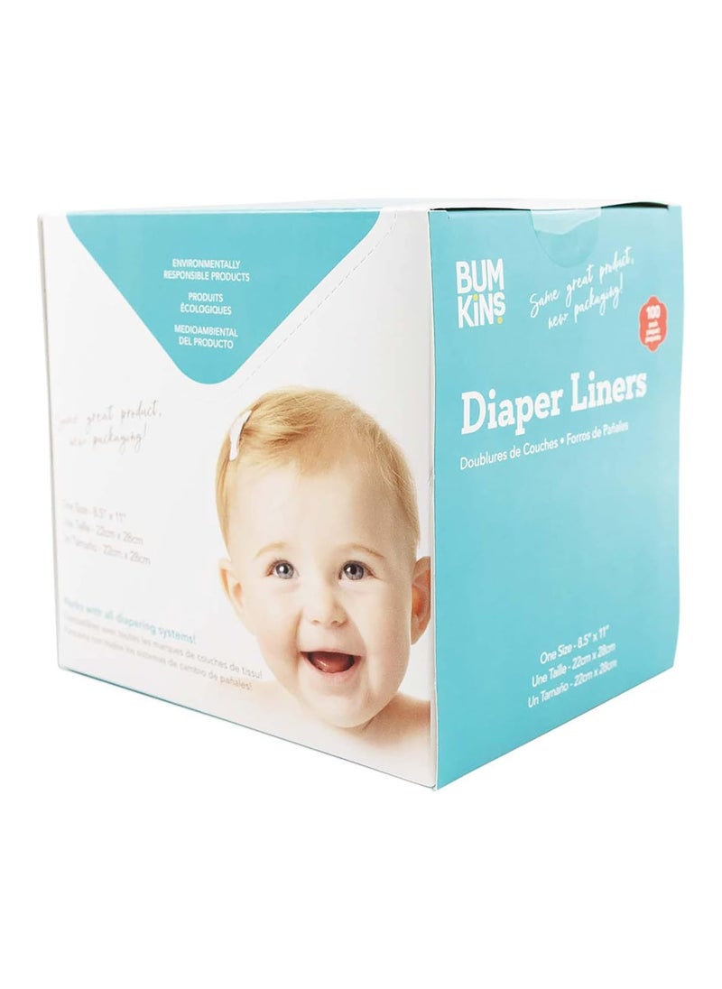 Disposable Cloth Diaper Liner, Biodegradable, Neutral, 100 Count, (Pack Of 1)