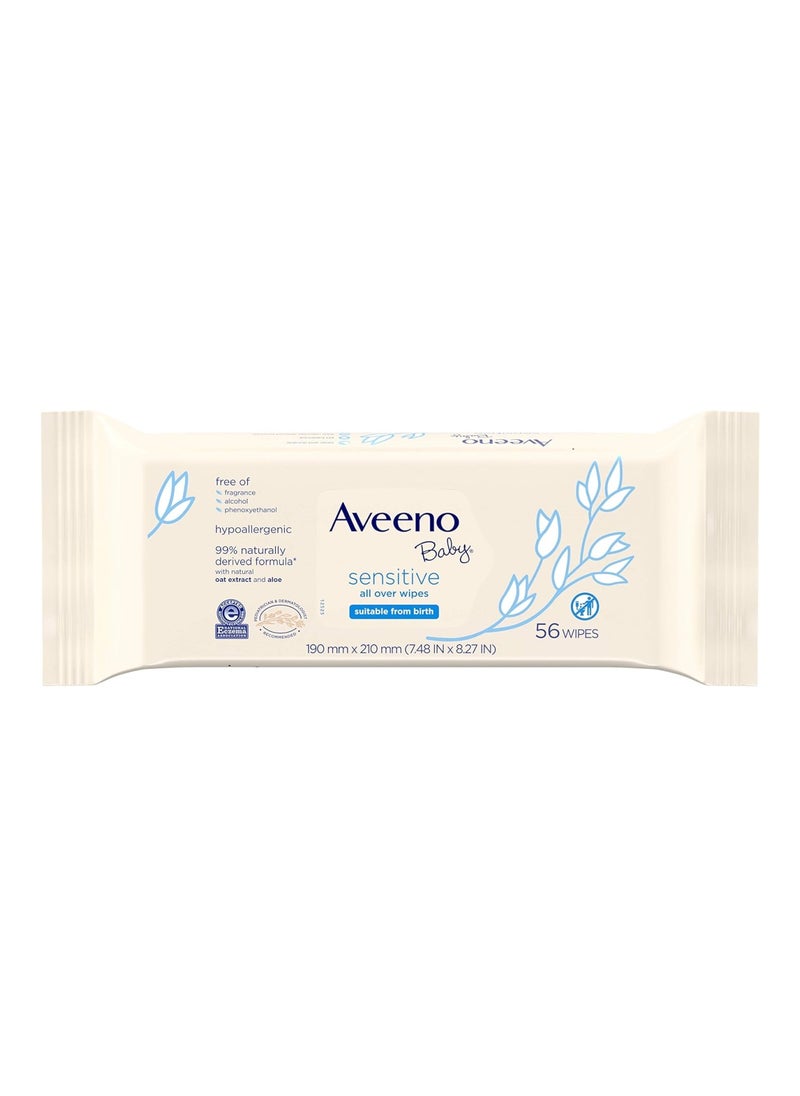 Sensitive All Over Wipes, Pack Of 6 X 56 , 336 Count