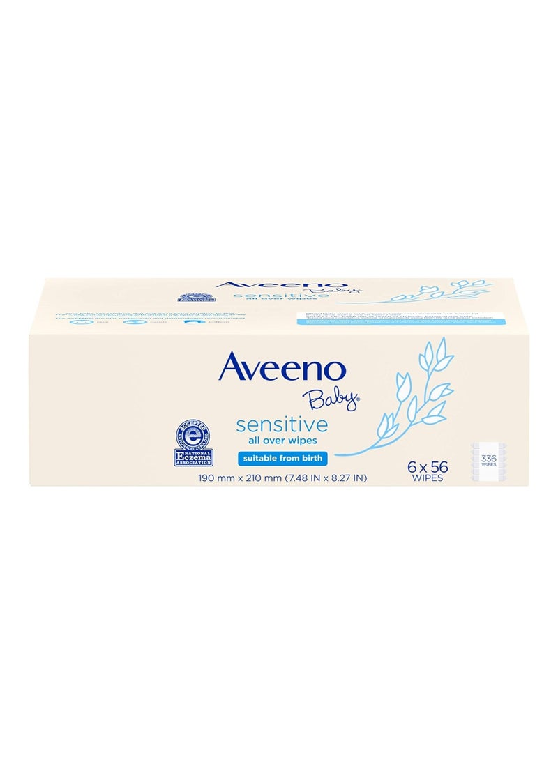 Sensitive All Over Wipes, Pack Of 6 X 56 , 336 Count