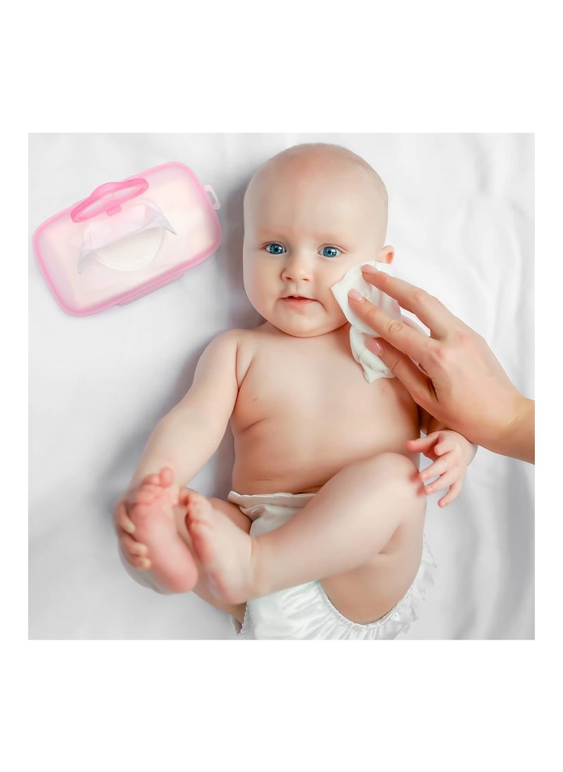 Baby Wipes Dispenser Refillable Container For Car Bathroom Living Room Pink
