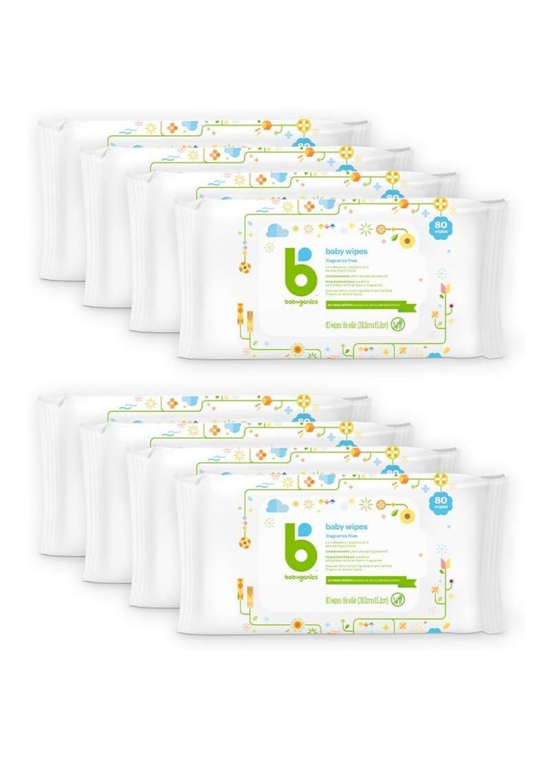 Packs Of 80 X 8 Baby Diaper Wipes, 640 Total